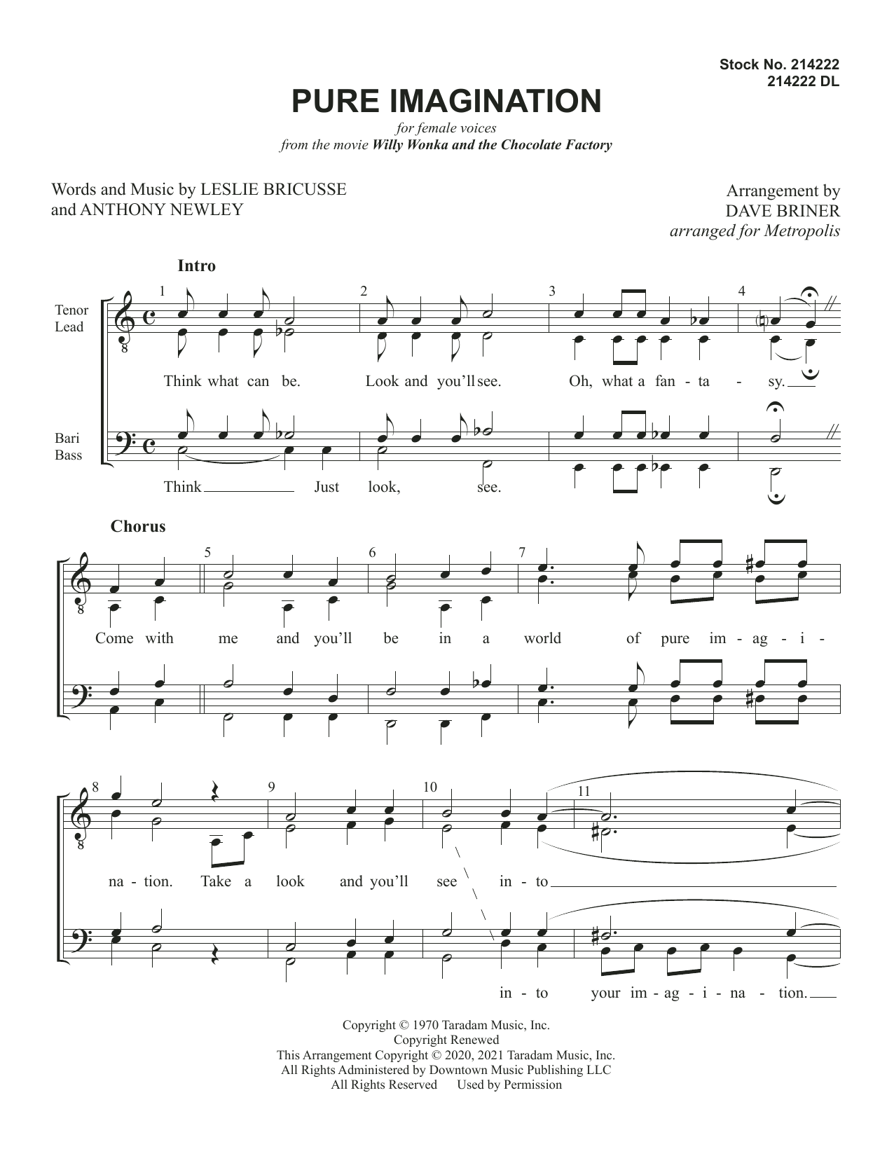 Produktgalerie: Seite 1 von 1 Pure Imagination (arr. Dave Briner), Metropolis, Chor