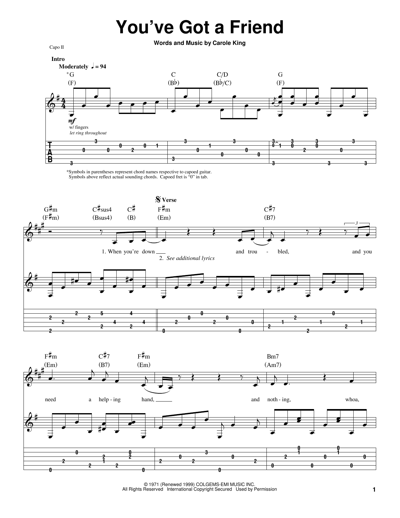 Produktgalerie: Seite 1 von 1 You've Got A Friend, James Taylor, Gitarre