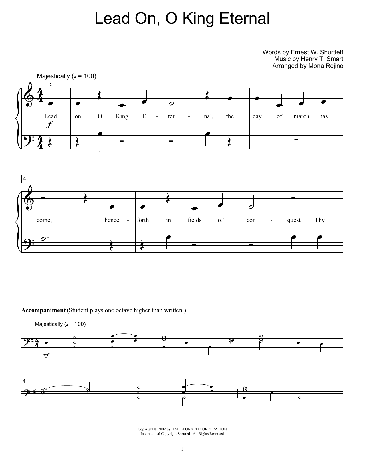 Product picture to: Lead On, O King Eternal (arr. Mona Rejino)