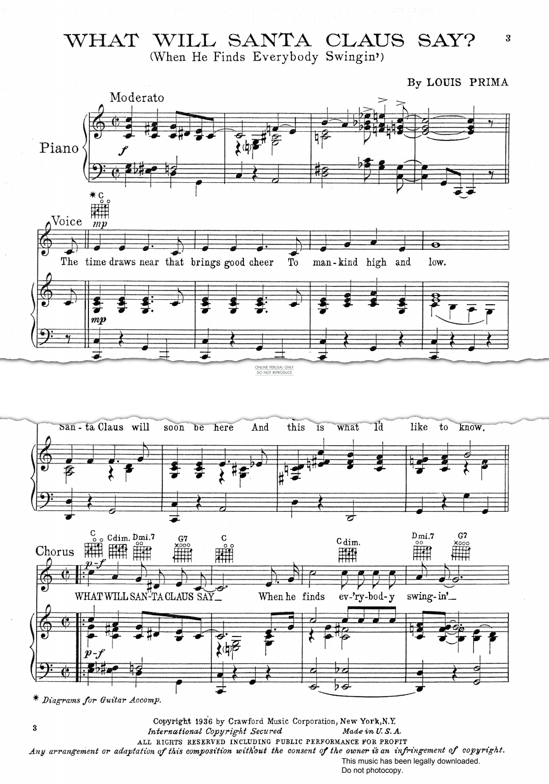 Produktgalerie: Seite 1 von 1 What Will Santa Claus Say? (When He Finds Everybody Swinigin'), Louis Prima, Gesang, Gitarre, Klavier