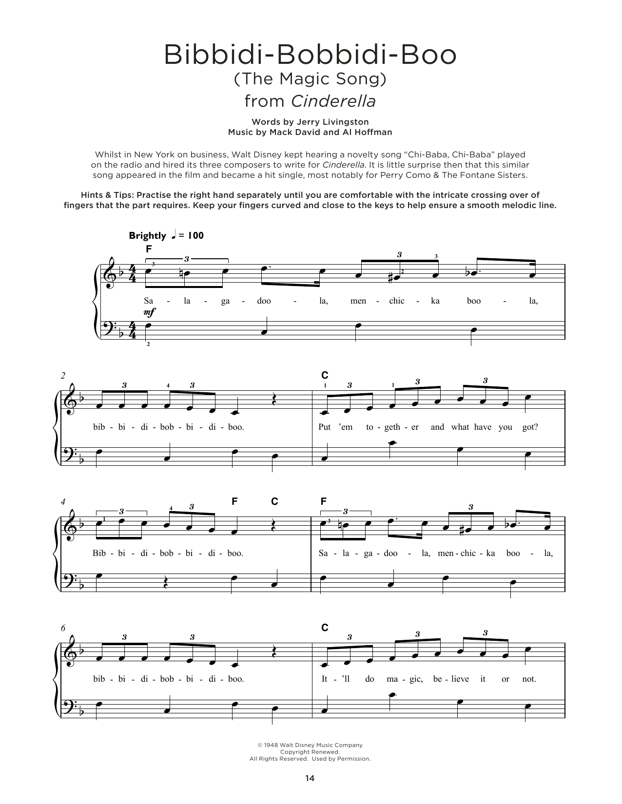 Product picture to: Bibbidi-Bobbidi-Boo (The Magic Song) (from Cinderella)