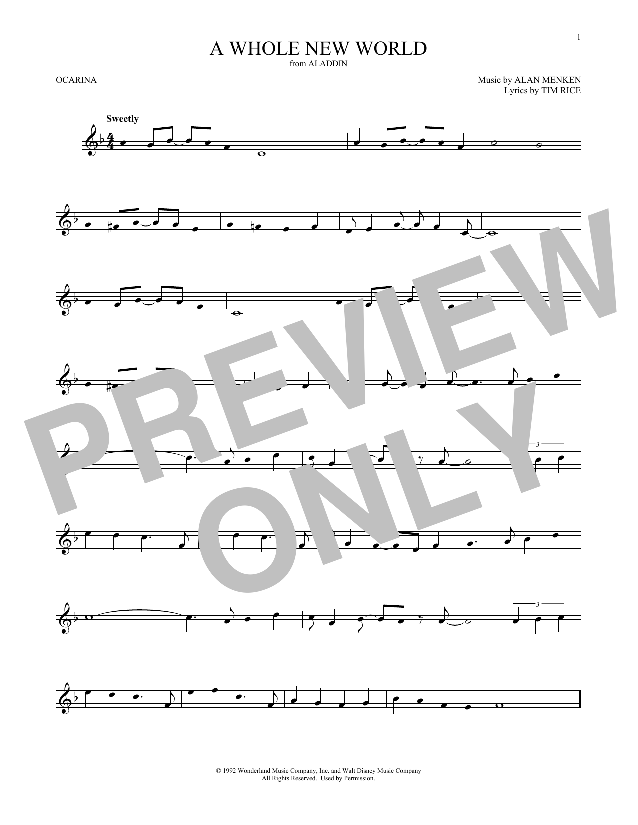 Product gallery: Page 1 of 1 A Whole New World (from Aladdin), Alan Menken & Tim Rice