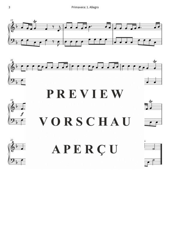 Produktgalerie: Seite 5 von 5 Primavera - 1. Allegro - versão simplificada, , Klavier Solo