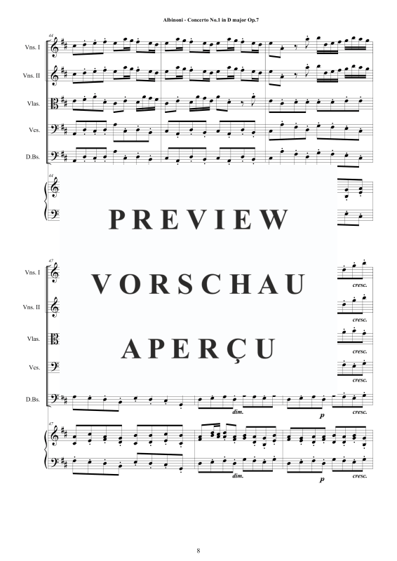 Product gallery: Page 9 of 11 Concerto No.1 in D-Dur Op.7, , String Ensemble and Harpsichord