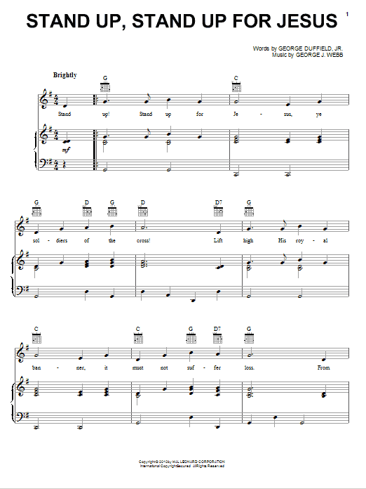 Product picture to:  Stand Up, Stand Up For Jesus - George Duffield Jr.