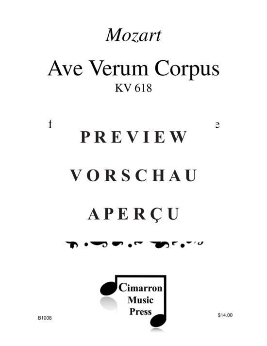 Produktgalerie: Seite 2 von 11 Ave Verum Corpus , , (Blechbläserquartett TTHP)