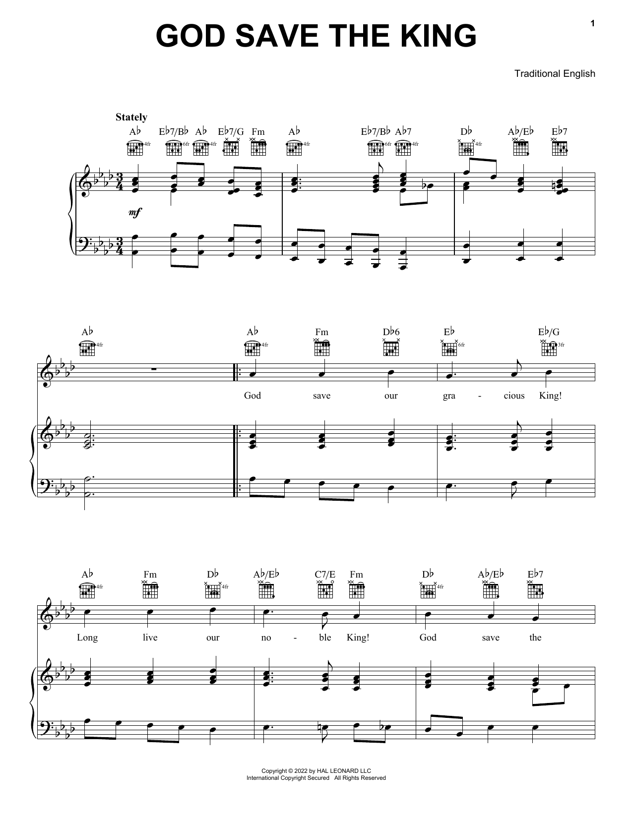 Product gallery: Page 1 of 1 God Save The King (UK National Anthem), Traditional English