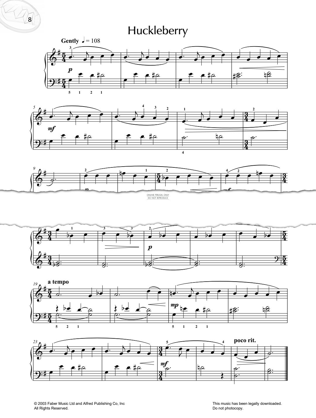 Produktgalerie: Seite 1 von 1 Huckleberry, Louise Chamberlain, Klavier