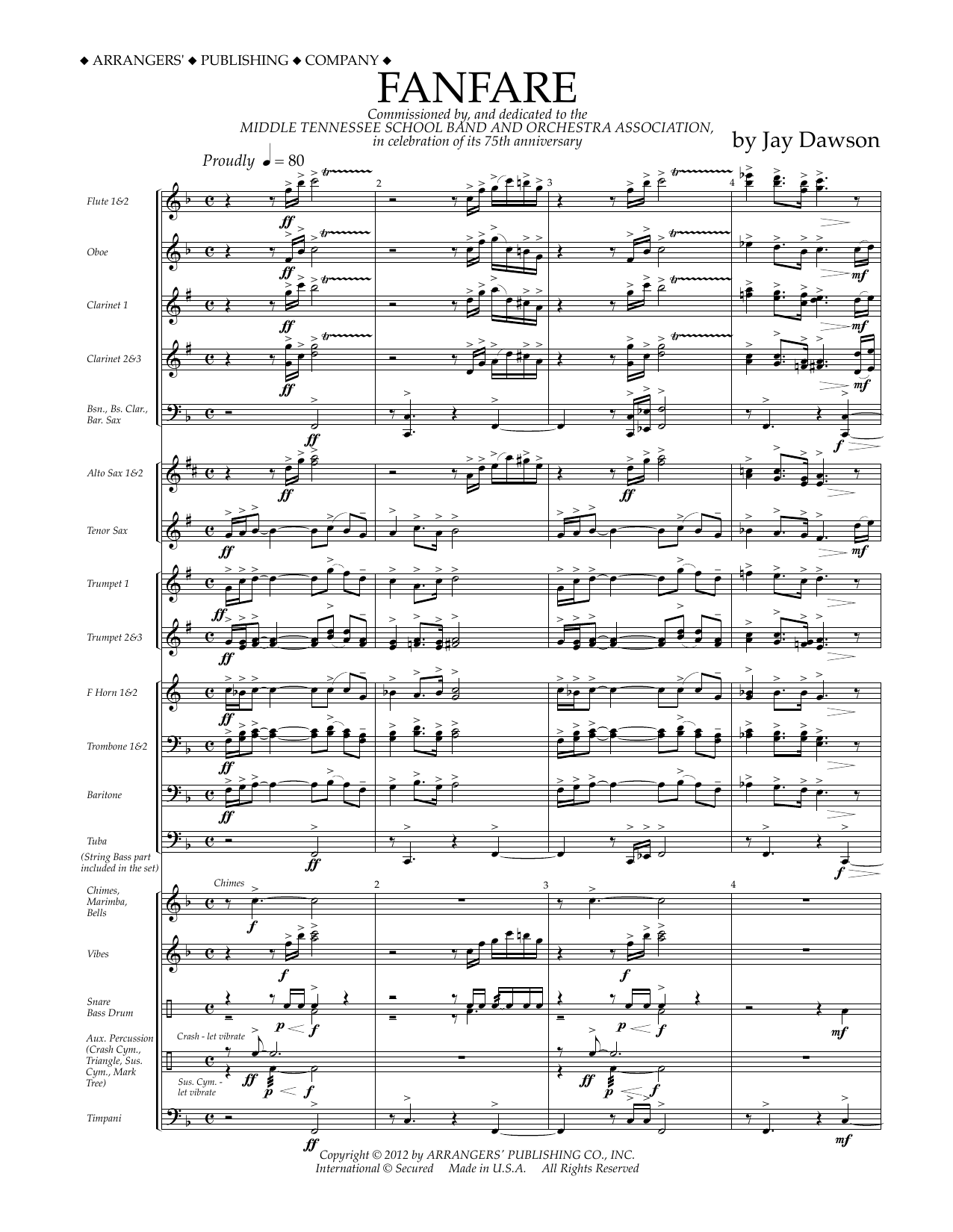 Product picture to: Fanfare - Full Score