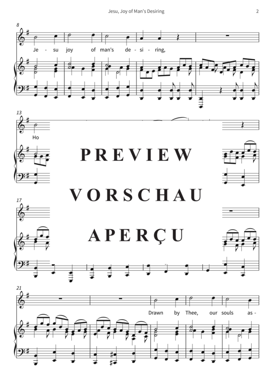 Produktgalerie: Seite 5 von 8 Jesu, Joy of Man´s Desiring, , (Gesang + Klavier)