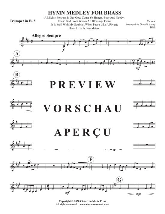 Produktgalerie: Seite 10 von 17 Hymn Medley for Brass , , (Blechbläser Quintett)