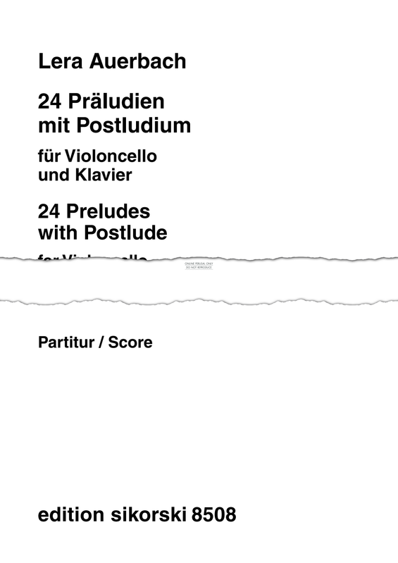 Produktgalerie: Seite 1 von 1 24 Präludien mit Postludium, Lera Auerbach, Klavier, Violoncello