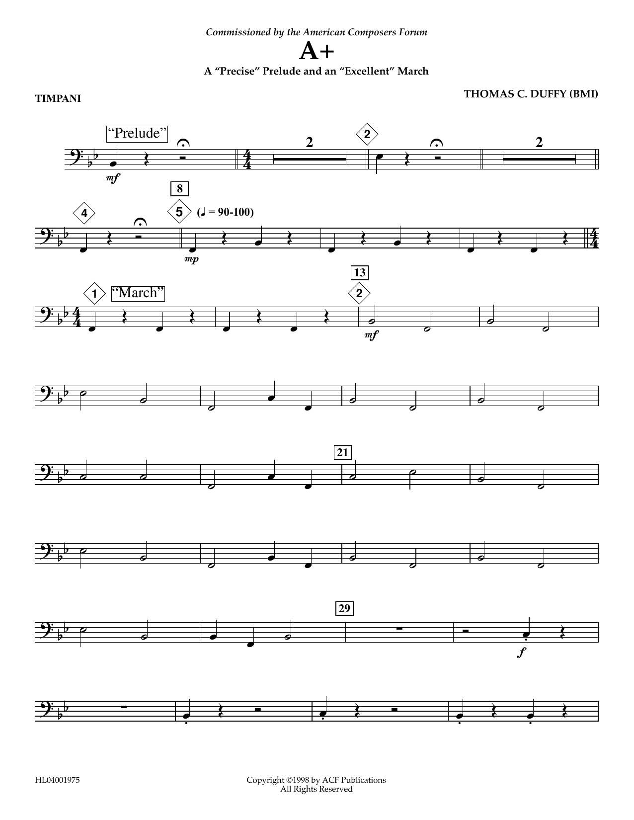 Product picture to: A+: A "Precise" Prelude and an "Excellent" March - Timpani