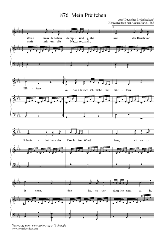 Product picture to: Mein Pfeifchen Aus Deutsches Liederlexikon 1865