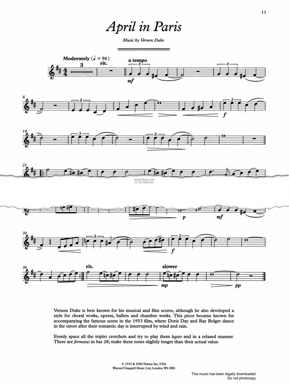 Product gallery: Page 1 of 1 April In Paris, Vernon Duke