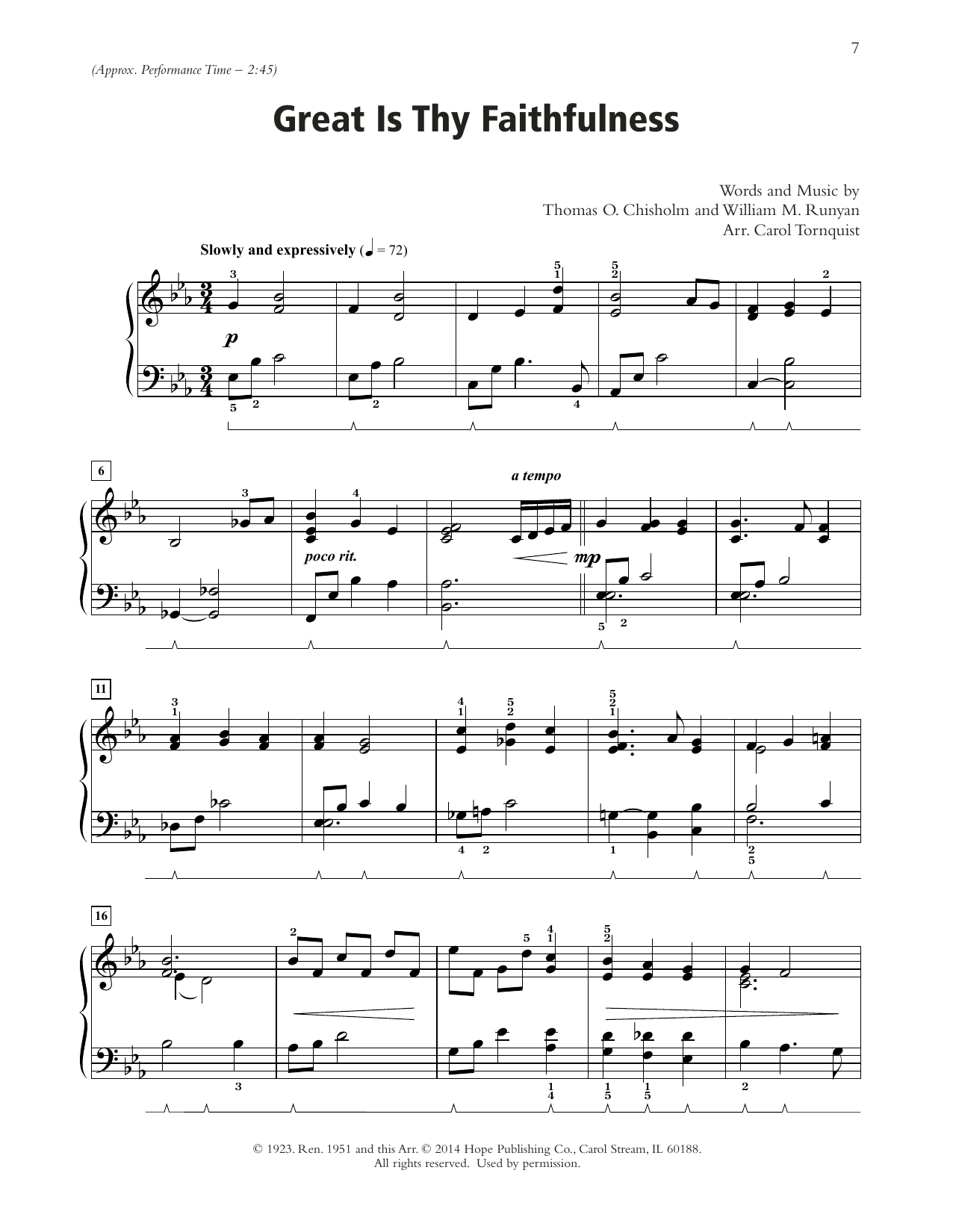 Produktbild zu: Great Is Thy Faithfulness (arr. Carol Tornquist)