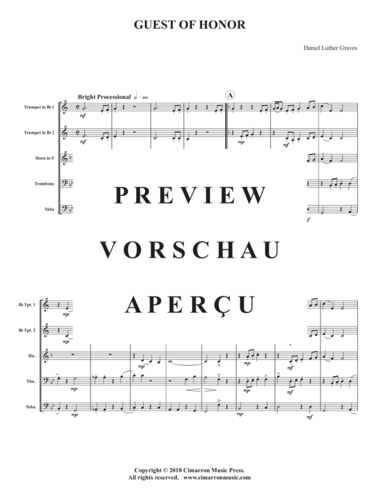 Product gallery: Page 3 of 16 Guest of Honor , , (Brass Quintet)