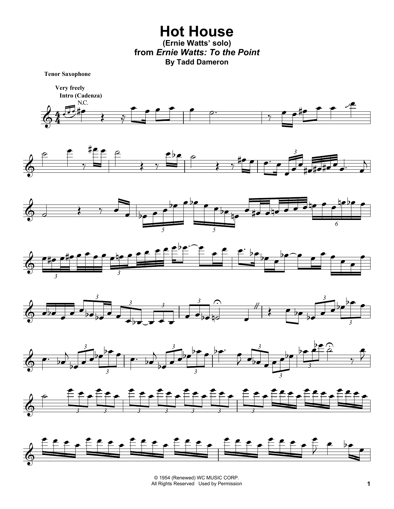 Product gallery: Page 1 of 1 Hot House, Ernie Watts