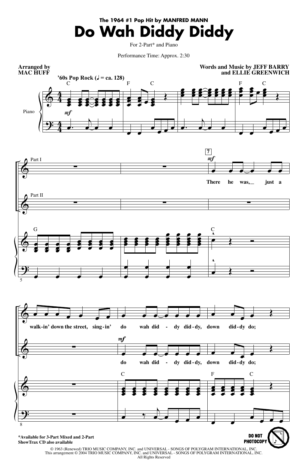 Produktgalerie: Seite 1 von 1 Do Wah Diddy Diddy (arr. Mac Huff), Manfred Mann, Chor