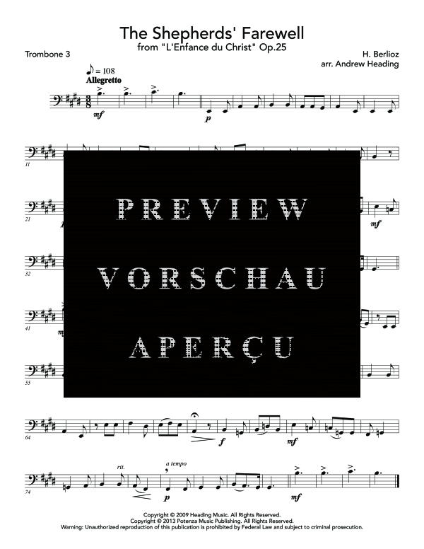 Produktgalerie: Seite 10 von 11 Shepherd´s Farewell, , (Blechbläser Quartett 3x Posaune + Tuba)