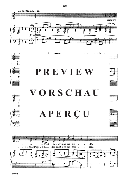 Product gallery: Page 3 of 7 Non m'e grave morir per amore, Parisotti, Alessandro, Medium Voice and Piano