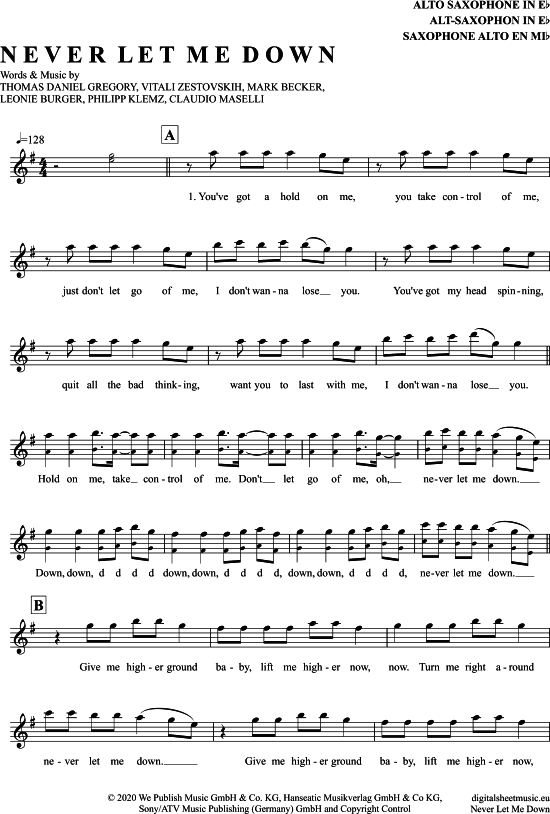 Product picture to: Never Let Me Down Vize Und Tom Gregory