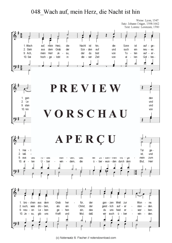 Product picture to: Wach auf, mein Herz, die Nacht ist hin Chorsatz Alte Meister