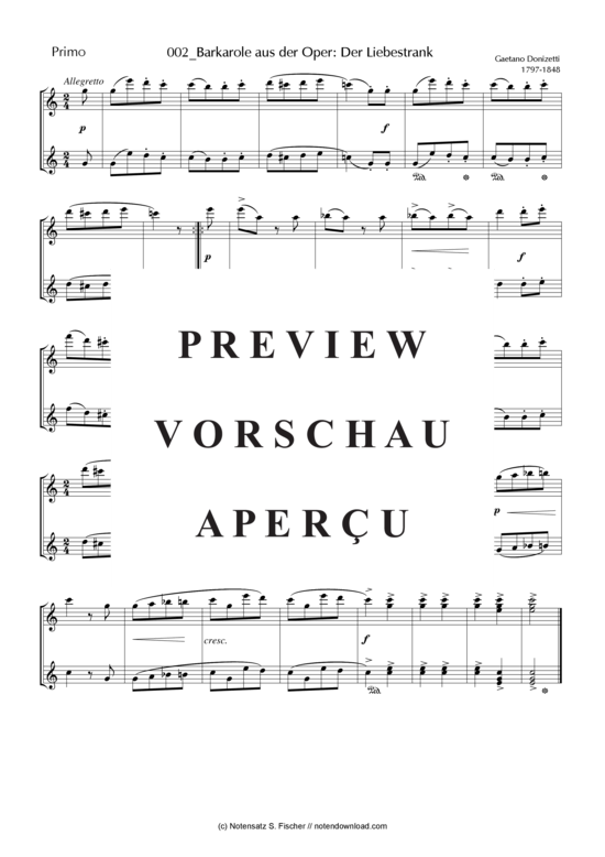 Product gallery: Page 5 of 5 Barkarole aus der Oper: Der Liebestrank , , (piano four hands)