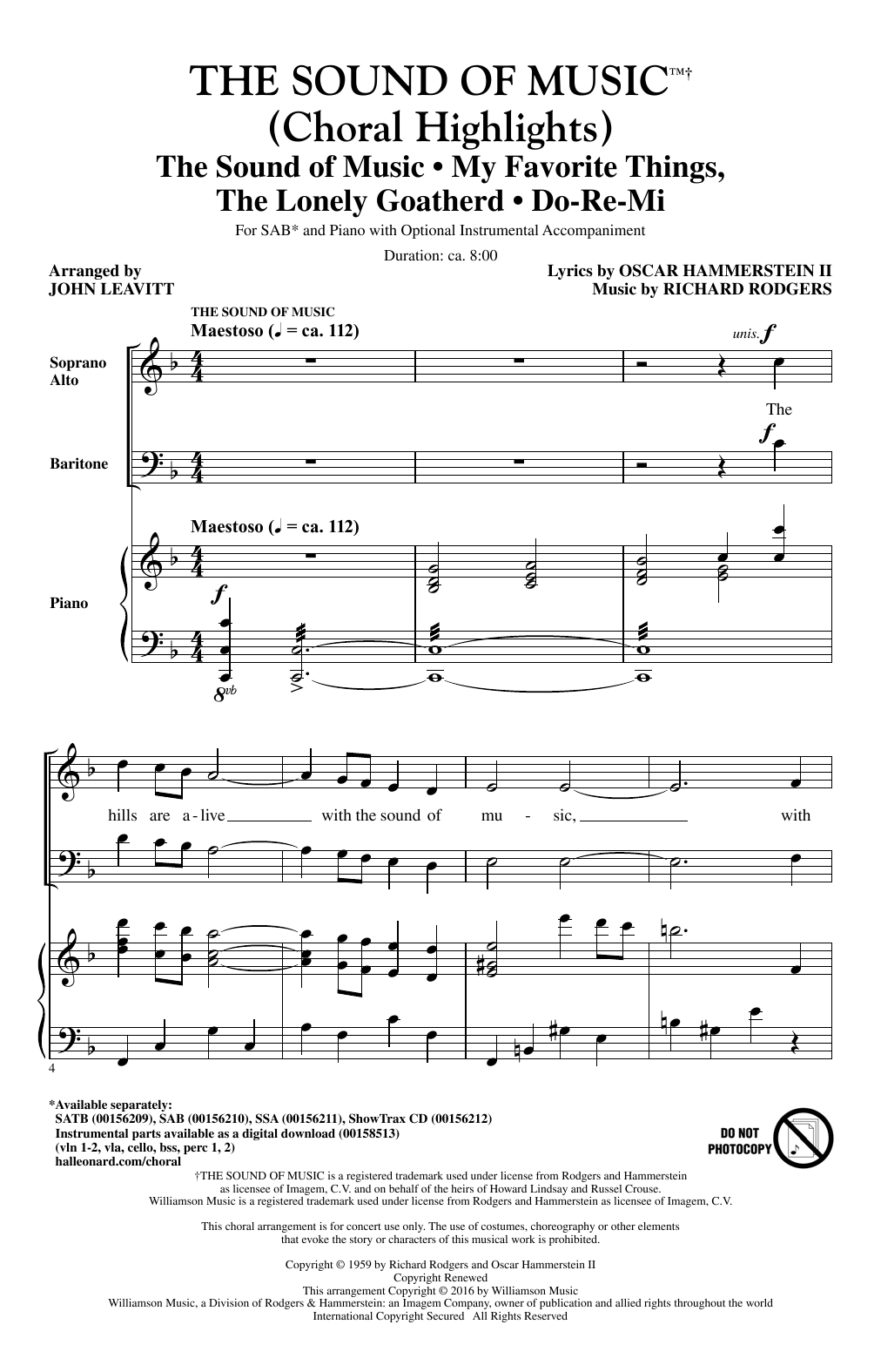 Produktbild zu: The Sound Of Music (Choral Highlights) (arr. John Leavitt)