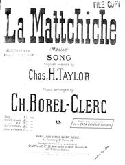 cover: La Mattchiche, Charles Borel Clerc
