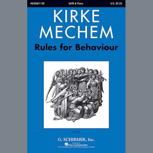 cover: Rules For Behaviour, 1787, Kirke Mechem