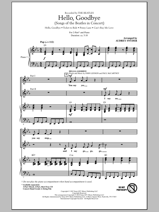 Product picture to: Hello, Goodbye (Songs Of The Beatles In Concert)