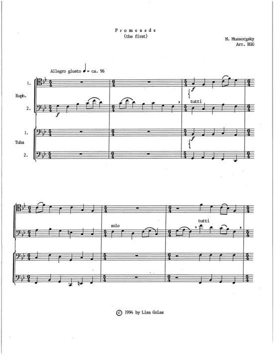 Product picture to: Promenade Modeste Mussorgsky