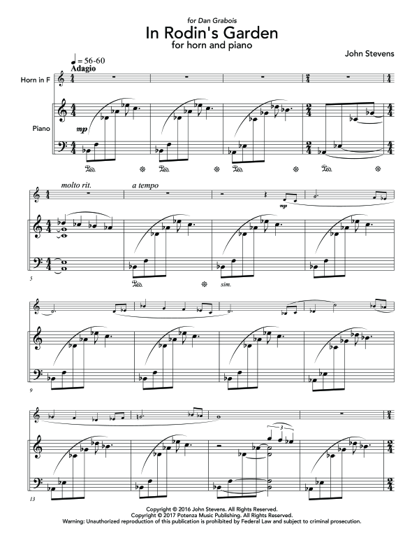 Produktgalerie: Seite 1 von 9 In Rodin´s Garden, , (Horn in F und Klavier)