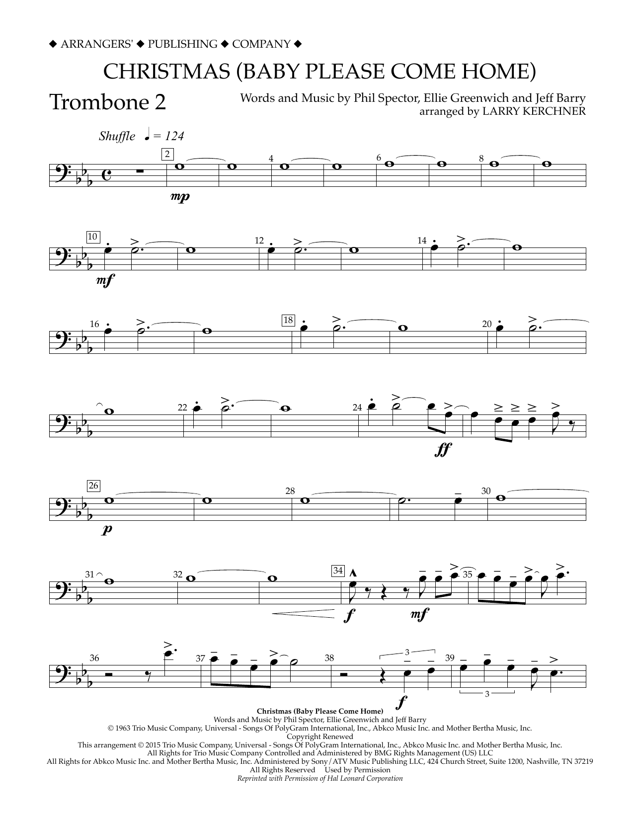 Product gallery: Page 1 of 1 Christmas (Baby Please Come Home) - Trombone 2, Larry Kerchner