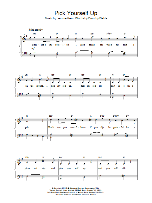 Product gallery: Page 1 of 1 Pick Yourself Up, Jerome Kern
