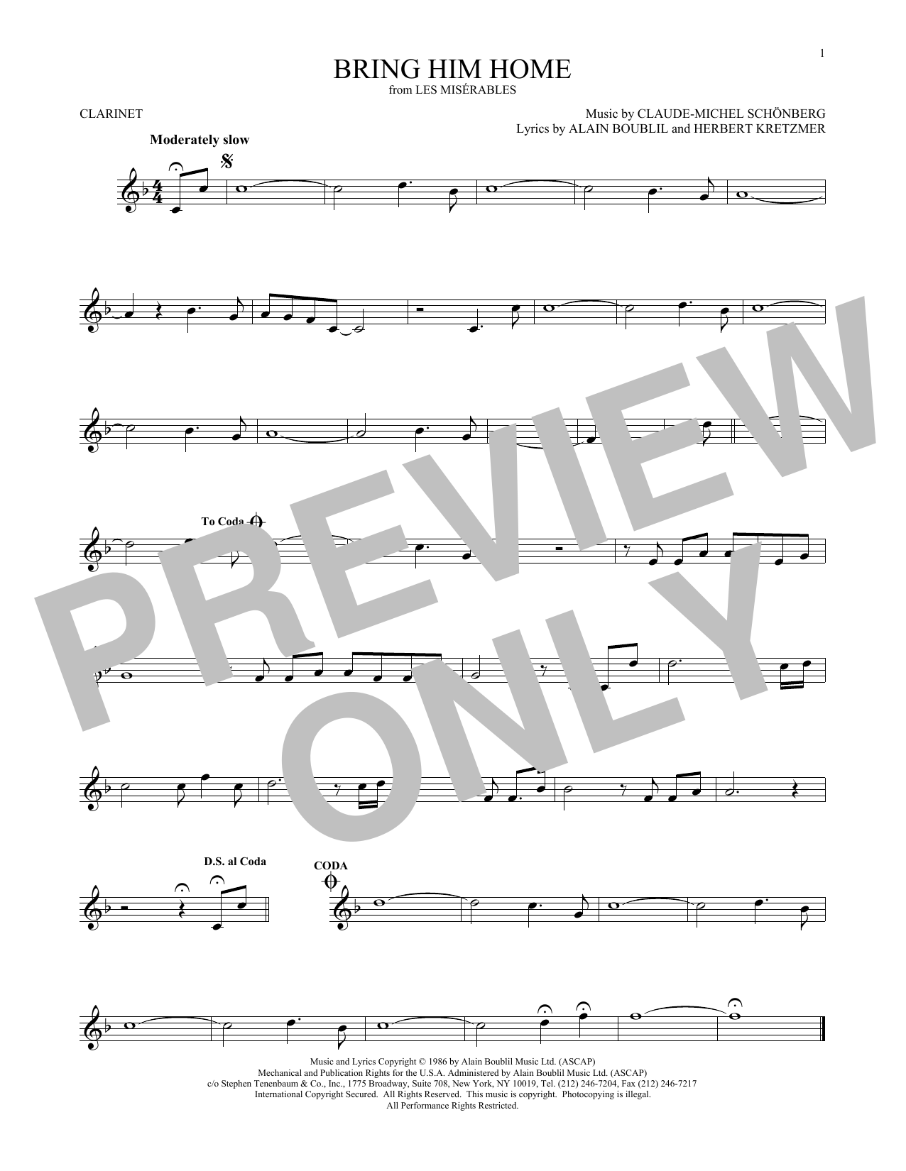 Product gallery: Page 1 of 1 Bring Him Home, Claude-Michel Schonberg