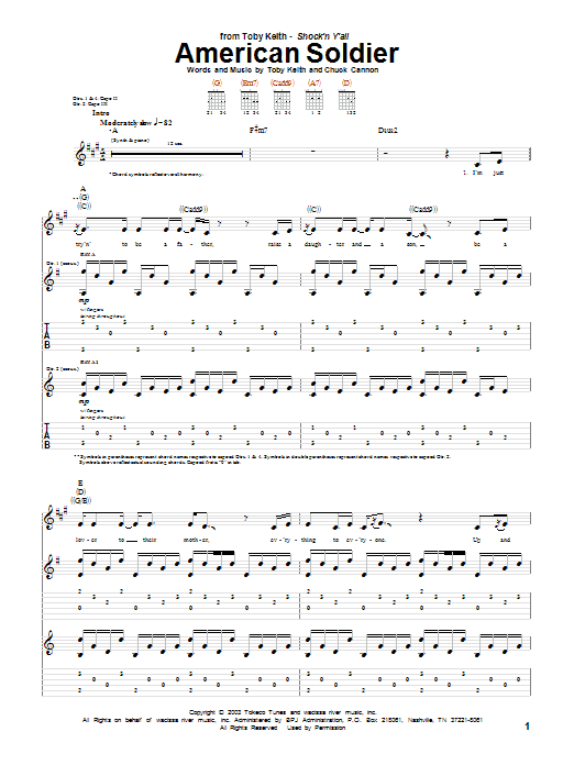 Product gallery: Page 1 of 1 American Soldier, Toby Keith