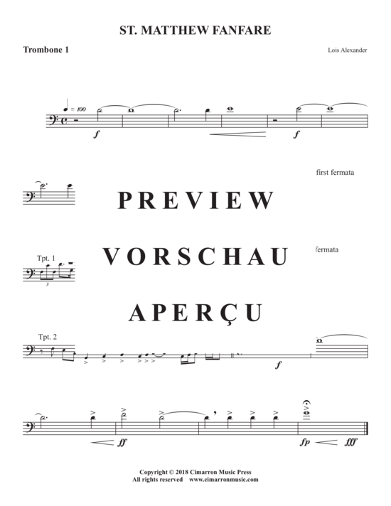 Produktgalerie: Seite 8 von 9 St. Matthew Fanfare , , (Blechbläser Quartett 2x Trompete in C/Bb + 2x Posaune)