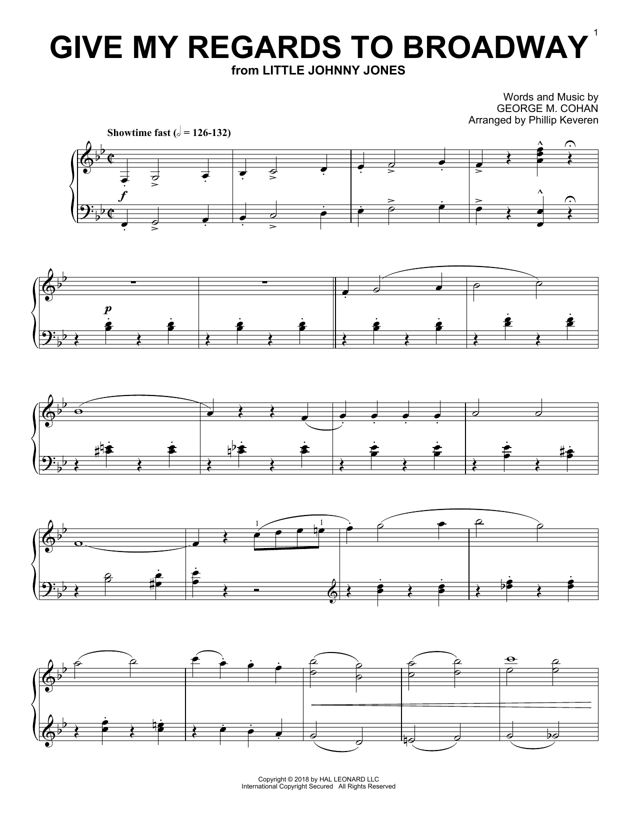 Product gallery: Page 1 of 1 Give My Regards To Broadway [Jazz version] (arr. Phillip Keveren), George M. Cohan