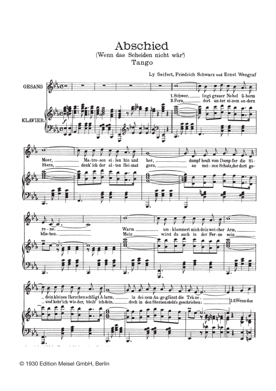 Produktbild zu: Abschied (Wenn das Scheiden nicht wär)Tango