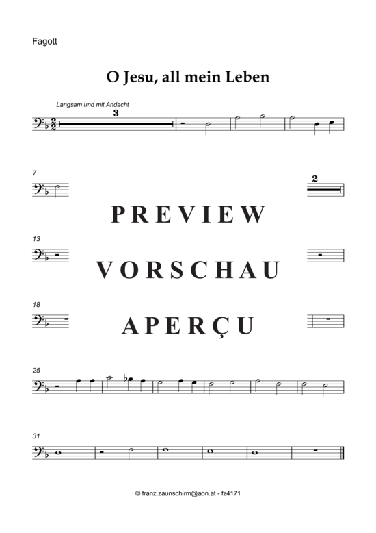 Product gallery: Page 5 of 8 O Jesu, all mein Leben bist du , , (bassoon + organ)