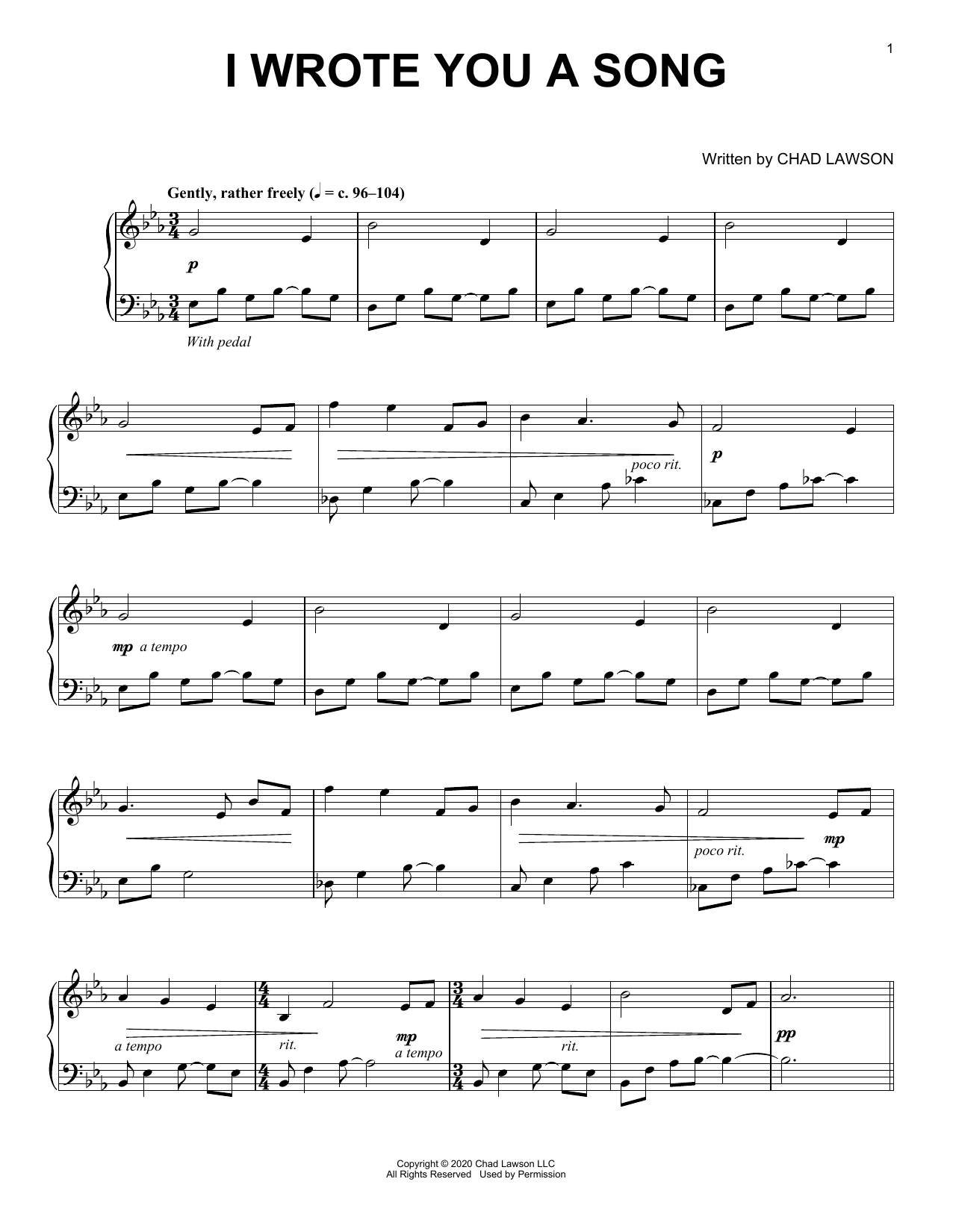 Produktgalerie: Seite 1 von 1 I Wrote You A Song, Chad Lawson, Klavier