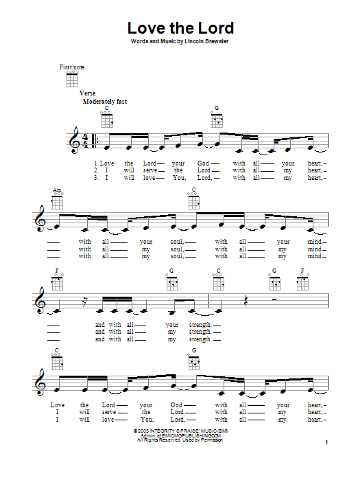 Product gallery: Page 1 of 1 Love The Lord, Lincoln Brewster