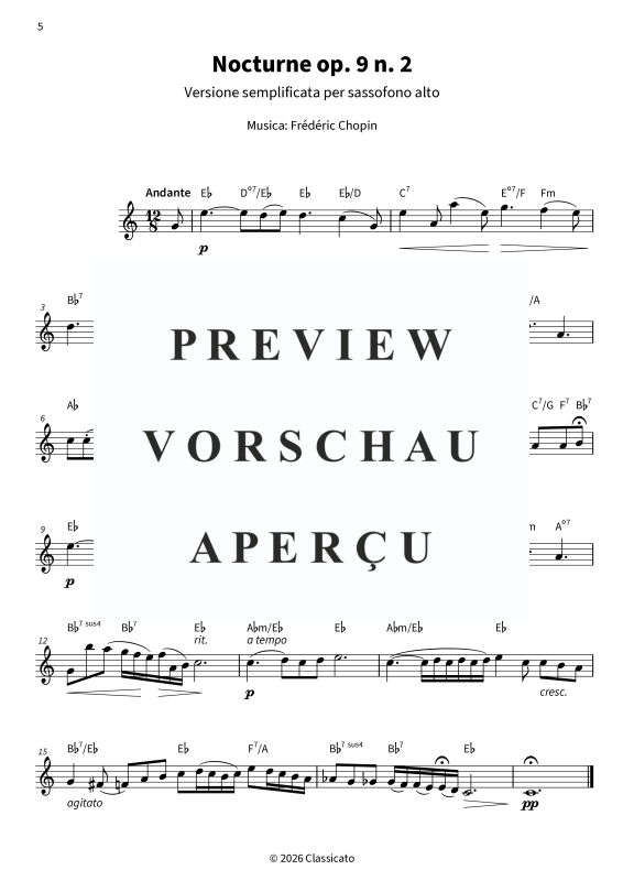 Produktgalerie: Seite 7 von 11 Suoni delicati sull´alto sax - Sogni a occhi aperti & classica delicata - Versioni semplificate, , Altsaxophon in Es