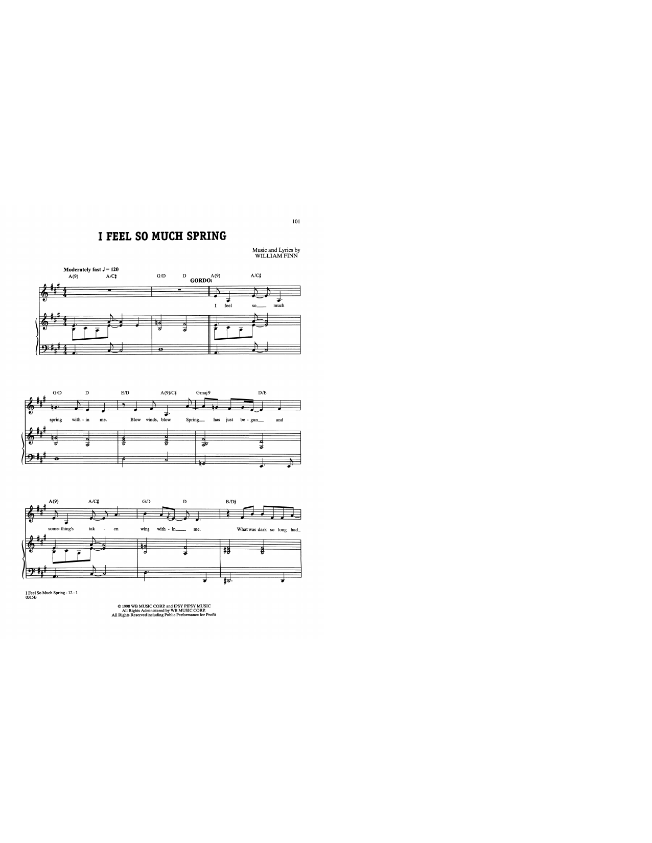 Produktbild zu: I Feel So Much Spring (from A New Brain)