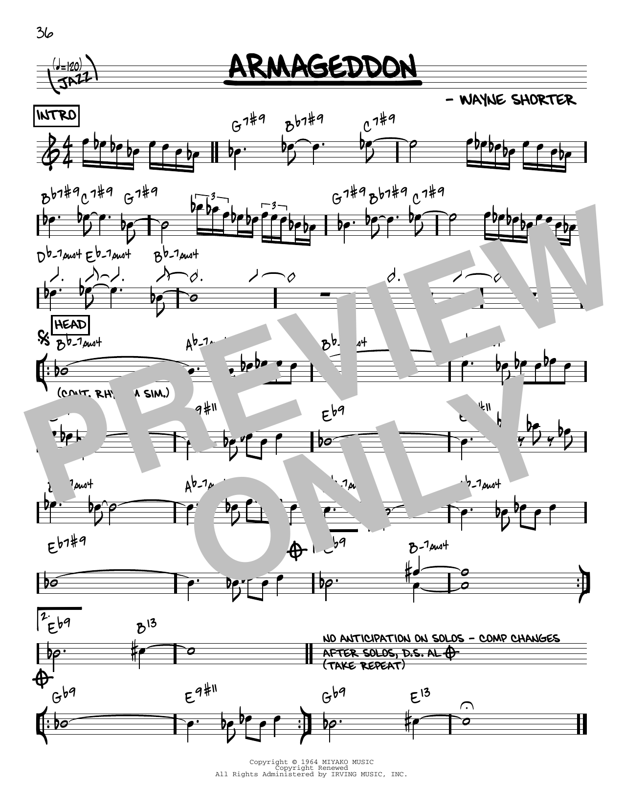 Produktbild zu:  Armageddon [Reharmonized version] (arr. Jack Grassel) - Wayne Shorter