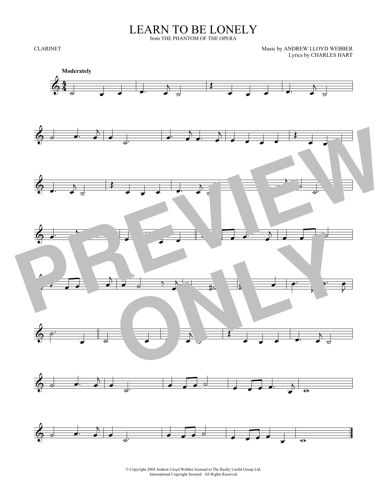Product gallery: Page 1 of 1 Learn To Be Lonely (from The Phantom Of The Opera), Andrew Lloyd Webber