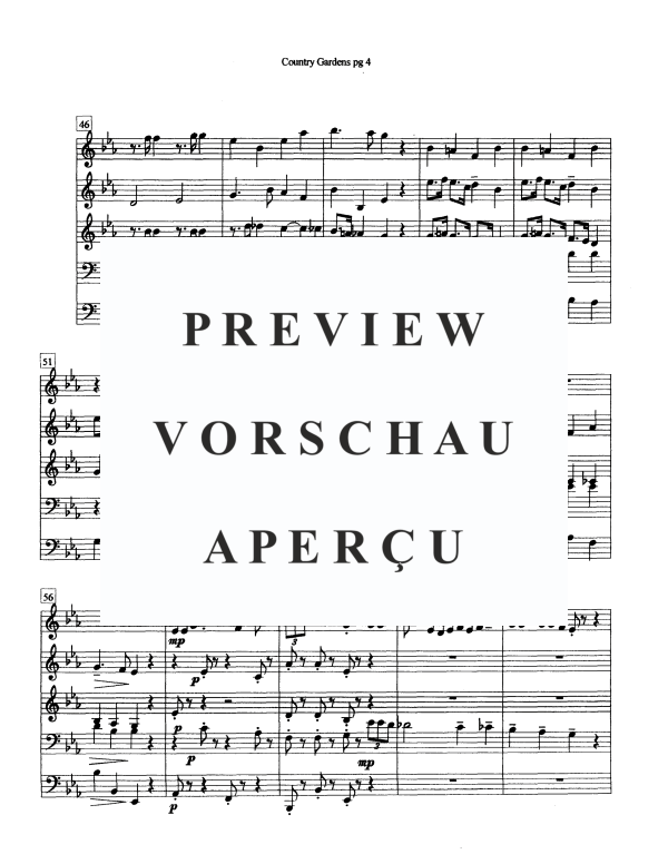 Produktgalerie: Seite 6 von 11 Country Gardens, , Blechbläser Quintett