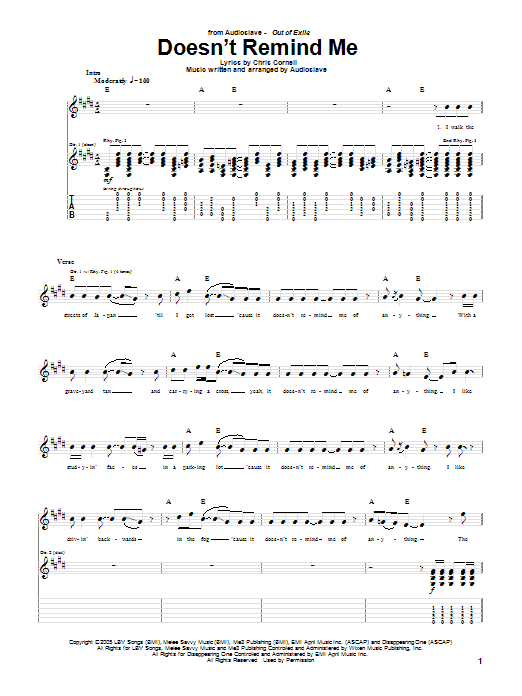 Produktgalerie: Seite 1 von 1 Doesn't Remind Me, Audioslave, Gitarre